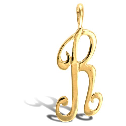 9ct Yellow Gold Polished Script Initial Pendant