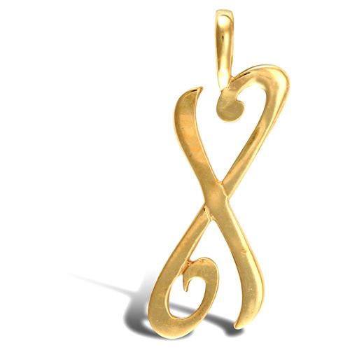 9ct Yellow Gold Polished Script Initial Pendant