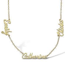 Load image into Gallery viewer, 9ct Yellow Personalised Nameplate with 4 names + 16" Chain
