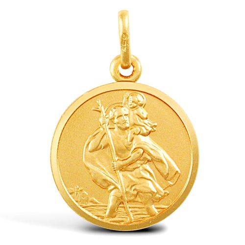 9ct Yellow Gold St Christopher Pendant