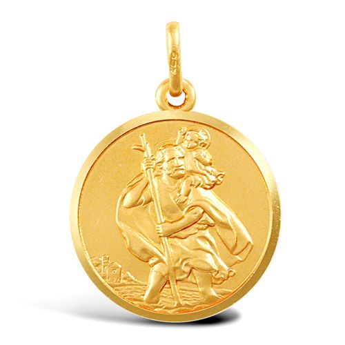 9ct Yellow Gold St Christopher Pendant