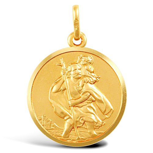9ct Yellow Gold St Christopher Pendant