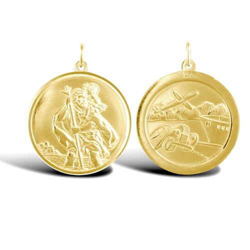 9ct Yellow Gold St Christopher Pendant