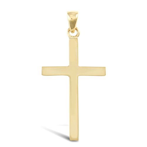 9ct Yellow Gold Plain Solid Cross