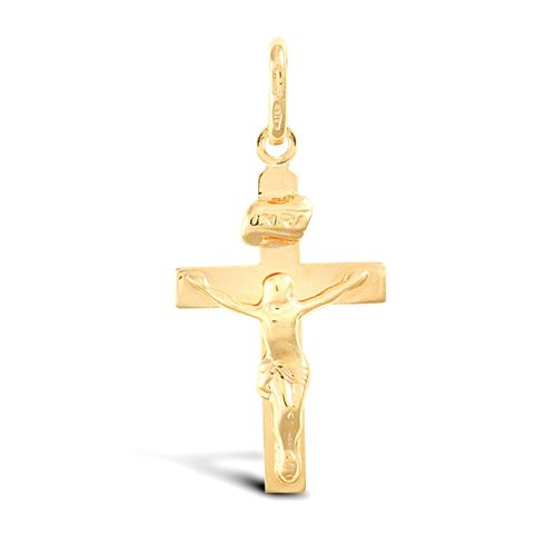 9ct Yellow Gold Plain Crucifix