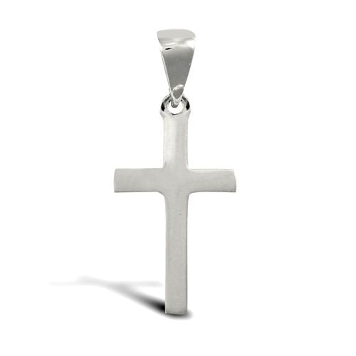 9ct White Gold Solid Cross