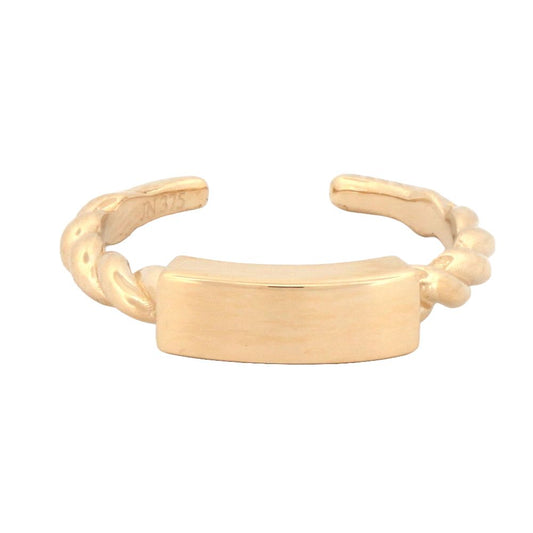 9ct Yellow ID plate toe Ring