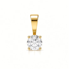 Load image into Gallery viewer, Lab 9ct Yellow Gold 0.50ct 4 Claw Diamond Solitaire Pendant
