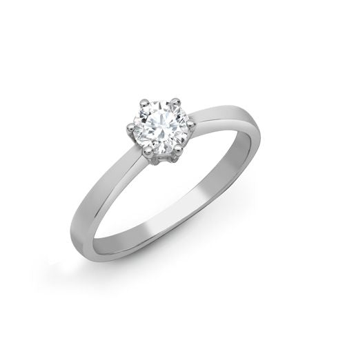 Lab 18ct White Gold 50pts Solitaire Diamond Ring