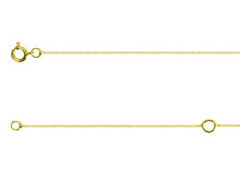 Load image into Gallery viewer, 9ct Yellow Gold EXTENDABLE 0.5mm Diamond Cut Curb Chain 16"/40cm - 18"/45cm
