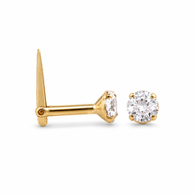 Load image into Gallery viewer, 9ct Gold Nose Pin Hinged 3.0mm Nose Stud Solid 9ct Gold Nose Stud SOLID GOLD
