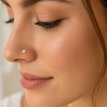 Load image into Gallery viewer, 9ct Gold Nose Pin Hinged 3.0mm Nose Stud Solid 9ct Gold Nose Stud SOLID GOLD
