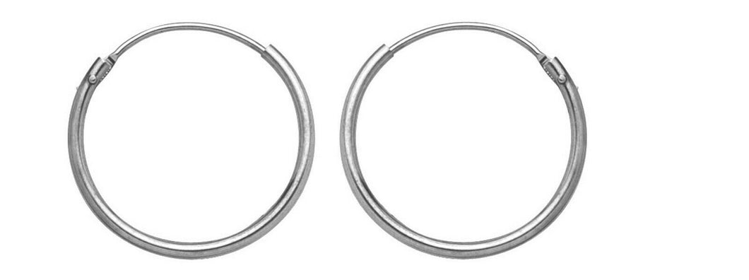 Silver Huggie Sterling Sleeper Creole Silver 11mm  Earrings PAIR 925 11mm Hoop