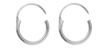 Load image into Gallery viewer, Silver Huggie Sterling Sleeper Creole Silver 11mm  Earrings PAIR 925 11mm Hoop
