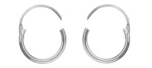 Load image into Gallery viewer, Silver Huggie Sterling Sleeper Creole Silver 11mm  Earrings PAIR 925 11mm Hoop
