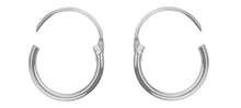 Load image into Gallery viewer, Silver Huggie Sterling Sleeper Creole Silver 11mm  Earrings PAIR 925 11mm Hoop
