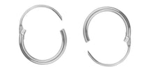 Load image into Gallery viewer, Silver Huggie Sterling Sleeper Creole Silver 11mm  Earrings PAIR 925 11mm Hoop

