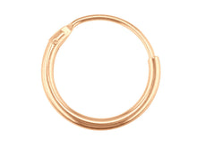 Load image into Gallery viewer, Rose Gold Hoop Earrings 9ct Rose Gold 11mm Creole Sleeper Earrings Hoops - PAIR
