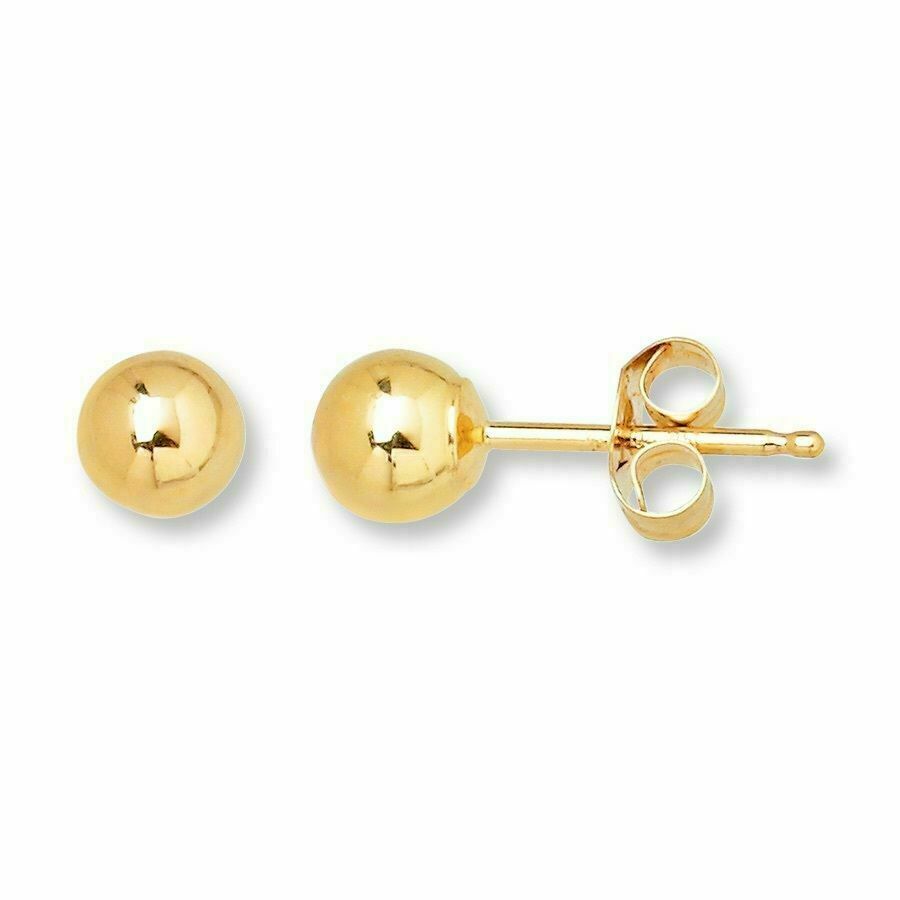 14K Yellow Gold Ball Stud Earrings 3mm