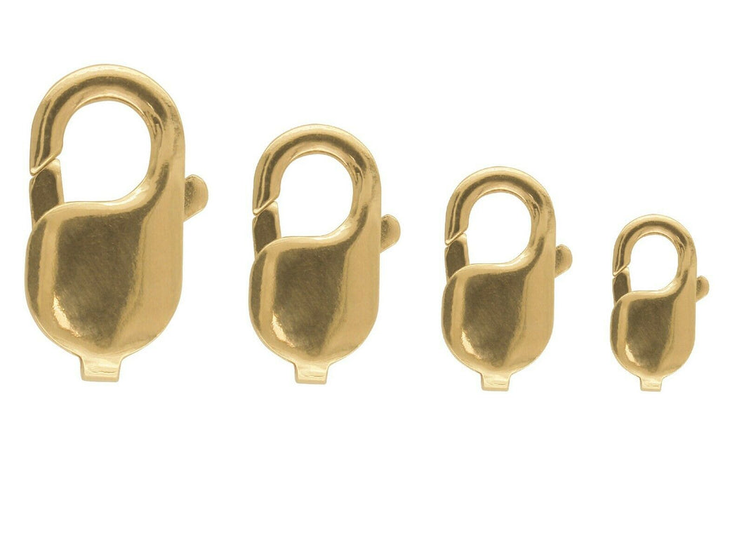 18ct Yellow Gold Lobster Fastener Solid Gold 18ct Trigger Oval Trigger ALL SIZES