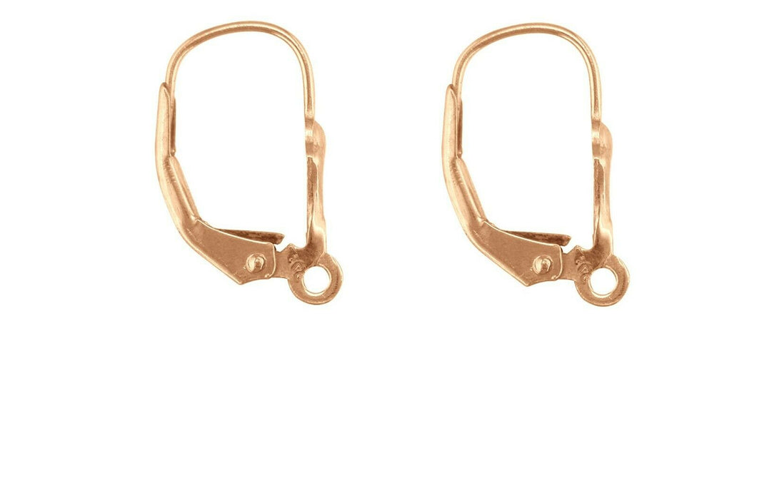 9ct Rose Gold Continental Earring Safety Wire Lever Back Earring hooks 1 x Pair