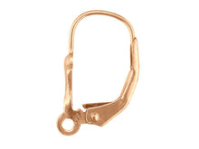 Load image into Gallery viewer, 9ct Rose Gold Continental Earring Safety Wire Lever Back Earring hooks 1 x Pair
