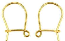 Load image into Gallery viewer, 9ct Yellow Gold Plain Safety Ear Hook Wires for Earrings - Yellow Gold 1 x Pair
