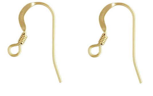 14ct Gold Filled Hook Loop & Coil Earring Pair Jewellery Wire Earring Fasteners