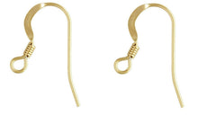 Load image into Gallery viewer, 14ct Gold Filled Hook Loop &amp; Coil Earring Pair Jewellery Wire Earring Fasteners
