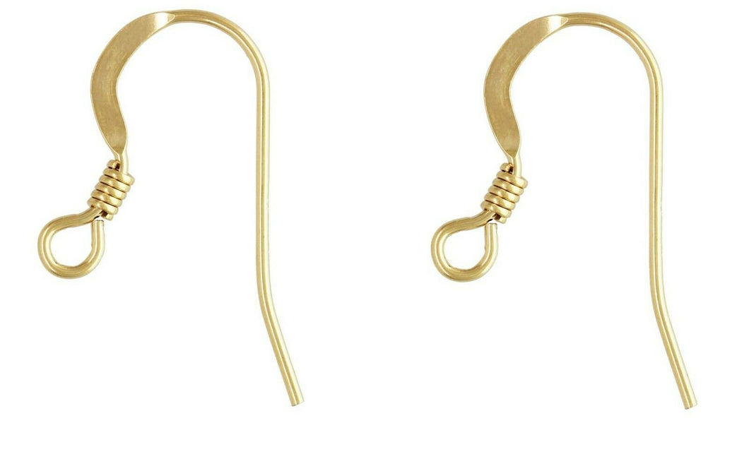 14ct Gold Filled Hook Loop & Coil Earring Pair Jewellery Wire Earring Fasteners