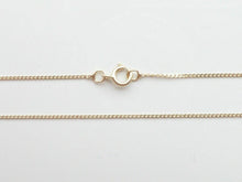 Load image into Gallery viewer, 9ct Gold Diamond Cut Curb Chain 0.5mm  16&quot;/40cm Gold Necklace 9ct Yellow Gold
