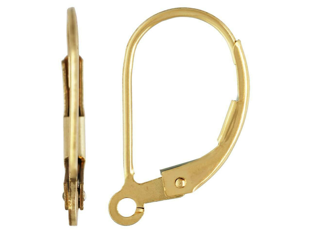 14ct Gold Filled Continental Earring Hooks Safety Lever Back Earring Hooks 14ct