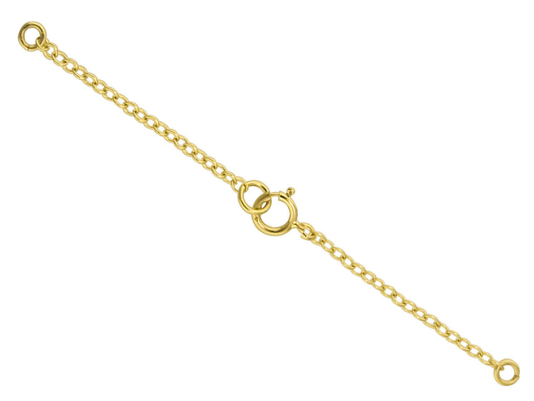 9ct Yellow Gold Safety Chain For Necklace or bracelet With Bolt Ring 7.0cm/2.8