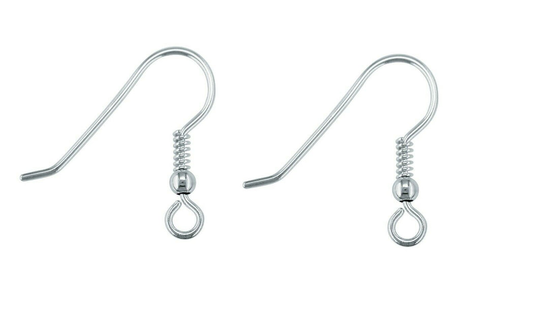 Silver Hook Wires Bead and Loop Drop Earrings Jewellery Sterling Silver x 1 Pair