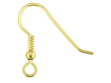 Load image into Gallery viewer, 9ct Yellow Gold twist hook wire with bead earring jewellery fastener 1 x Pair
