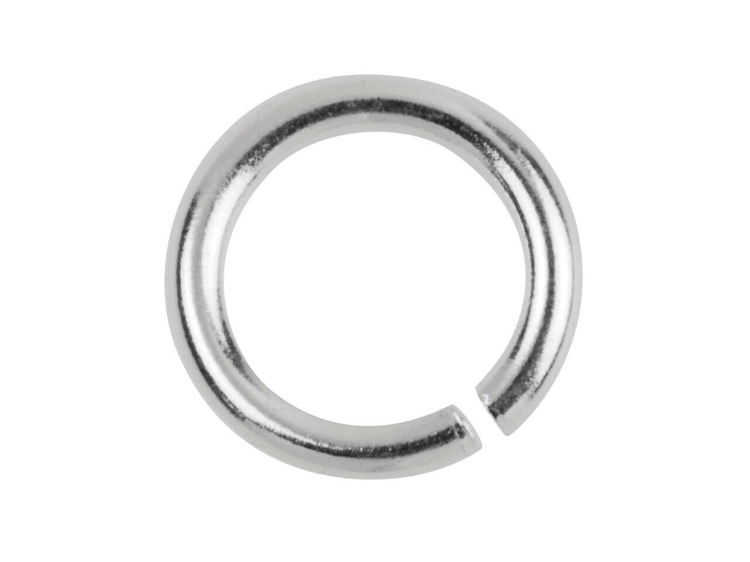 Silver Jump Ring 6mm Sterling Silver Open Jump Ring Heavy Silver O Ring