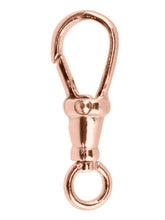 Load image into Gallery viewer, 9ct Rose Gold  Albert Swivel 19mm Fastener 9ct Red Gold Fastener Open Ring
