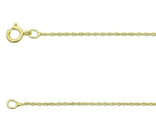 Gold Prince of Wales Link Rope Chain 16"/40cm - 18"/45cm 9ct Yellow Gold