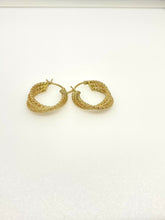 Load image into Gallery viewer, 9ct Gold Rope Chain Style Earring Hoops Yellow Gold Triple Rope Hoops 9ct Yellow
