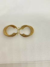 Load image into Gallery viewer, 9ct Gold Rope Chain Style Earring Hoops Yellow Gold Triple Rope Hoops 9ct Yellow
