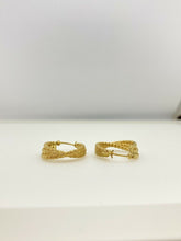Load image into Gallery viewer, 9ct Gold Rope Chain Style Earring Hoops Yellow Gold Triple Rope Hoops 9ct Yellow
