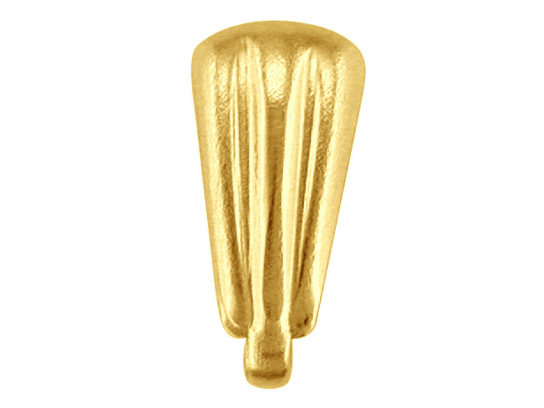9ct Gold Fluted Pendant Bale Yellow Gold Grooved Pendant Bail / Pendant Bale