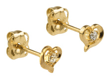 Load image into Gallery viewer, Valentines Day Gift Gold Heart Earrings Stud Synthetic Diamond Earrings 9ct Gold
