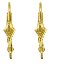 Load image into Gallery viewer, Continental Earring Fluer de Lys 9ct Gold Lever Back Earring Hooks 1 x Pair
