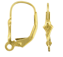 Load image into Gallery viewer, Continental Earring Fluer de Lys 9ct Gold Lever Back Earring Hooks 1 x Pair
