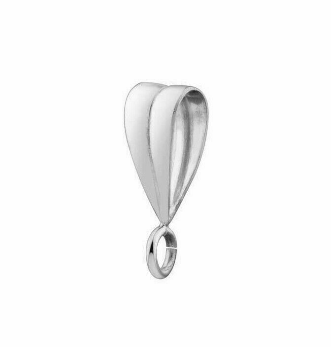 Silver Grooved Pendant Bale Easy Use Pendant Bail Open Loop Sterling Silver 925
