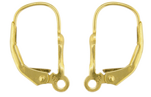 Load image into Gallery viewer, Continental Earring Fluer de Lys 9ct Gold Lever Back Earring Hooks 1 x Pair
