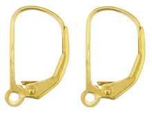 Load image into Gallery viewer, Continental Earring Fluer de Lys 9ct Rose Gold Lever Back Earring Hooks 1 Pair
