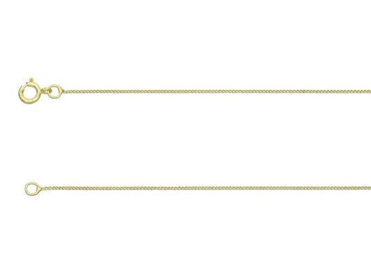 18ct Gold Chain Diamond Cut Curb Chain 16"/40cm or 18"/45cm 750 Carat 18ct Gold