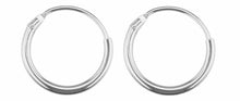 Load image into Gallery viewer, Silver Huggie Sterling Sleeper Creole Silver 15mm  Earrings PAIR 925 15mm Hoop
